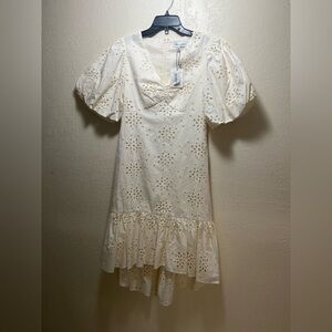 Gibson Latimer Cream Eyelet Midi Dress